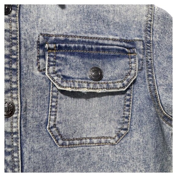 Silver jeans Men's Hooded Denim Jacket/shirt with removable cotton hood Size L - Picture 2 of 7